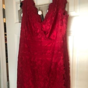 Tadashi lace red cocktail dress